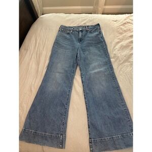 J.Crew 96 Denim Trouser High Rise Wide Leg Jeans Medium Wash Size 32